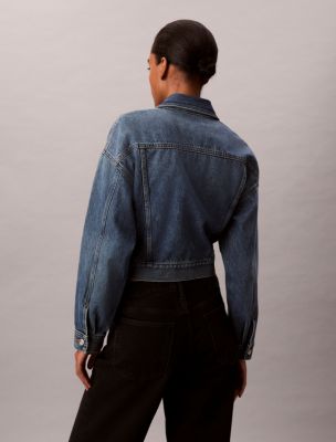 Cropped Denim Zip Trucker Jacket | Calvin Klein