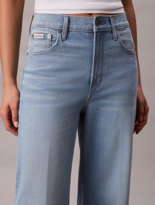 [カルバンクライン] CK JEANS High-Rise Wide Fit Jeans ☆☆ Calvin Klein Jeans Women's High-Rise Wide-Leg Stretch Jeans