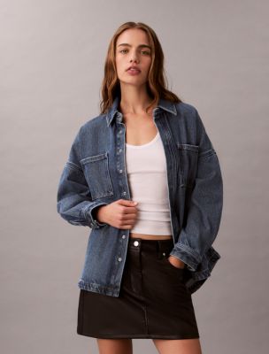 Denim Utility Jacket , Blue Ripple