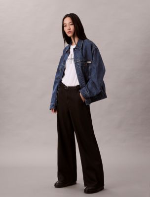 Relaxed Denim Trucker Jacket, Indigo Falls