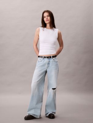 Low Rise Baggy Jeans, Light Rinvington
