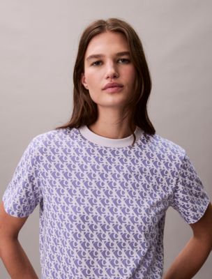 Allover Monogram Classic T-Shirt, Lacey Lilac