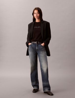 Glitter Script Logo Graphic Slim T-Shirt, Black