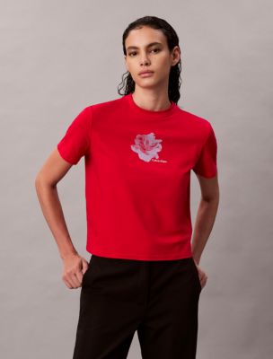 Floral Graphic Slim T-Shirt, Berry Sangria 