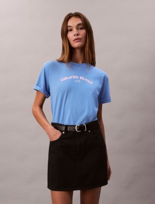 Arch Logo Graphic Boxy T-Shirt, Silver Lake Blue