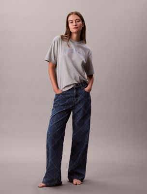 Arch Logo Graphic Boxy T-Shirt, Grey Heather