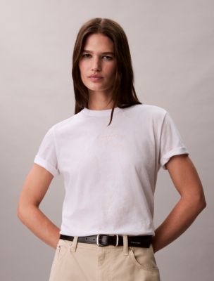 Allover Floral Logo Graphic Classic T-Shirt , Brilliant White