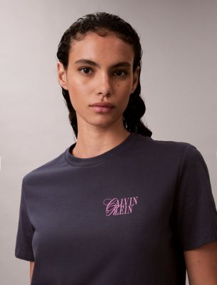 Contrast Logo Graphic Classic T-Shirt , Inkwell