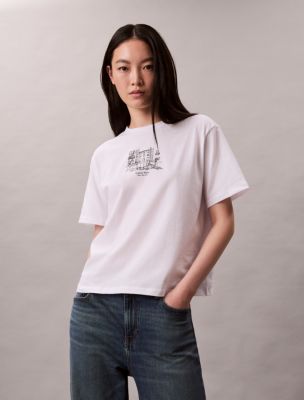 Embroidered Script Logo Classic T-Shirt, Brilliant White