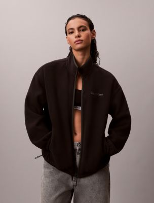 Polar Fleece Zip Jacket, Black