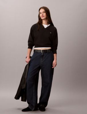 Женские худи Calvin Klein Woven Monologo French Terry Relaxed Sweatshirt — фото 2