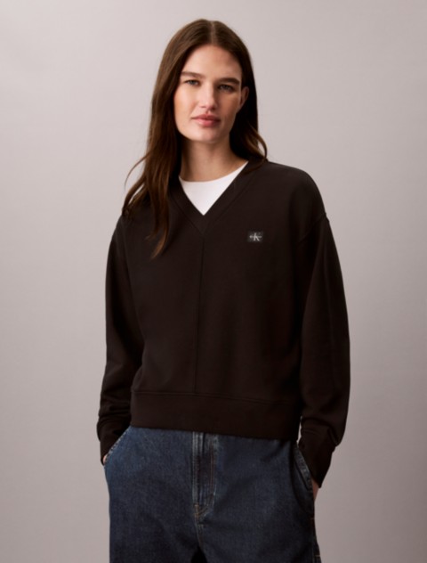 Женские худи Calvin Klein Woven Monologo French Terry Relaxed Sweatshirt