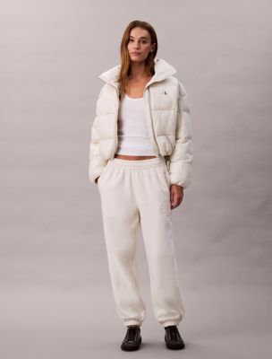 Fleece Velvet Monologo Sweatpants, Tofu