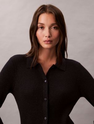 Женские кардиганы Calvin Klein Lurex Merino Wool Blend Rib Cardigan — фото 5
