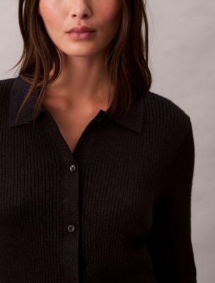Женские кардиганы Calvin Klein Lurex Merino Wool Blend Rib Cardigan — фото 6
