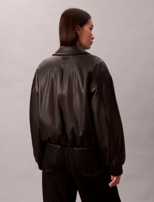 Faux Leather Insulated Bomber Jacket | Calvin Klein