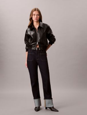 Relaxed Straight Cuff Jeans, Classic Rinse