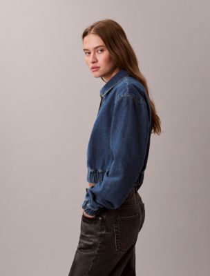 Женские куртки Calvin Klein Denim Cropped Bomber Jacket — фото 5