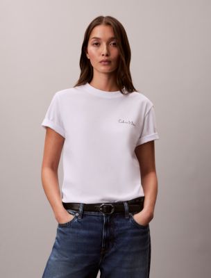 Small Script Logo Classic T-Shirt, Brilliant White
