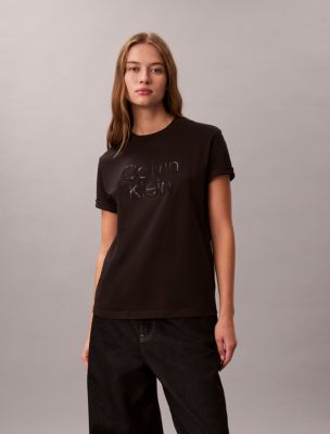 Sequin Logo Graphic Classic T-Shirt, Black