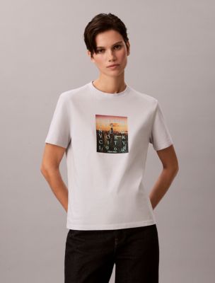 City Sunset Logo Graphic Classic T-Shirt, Quiet Gray