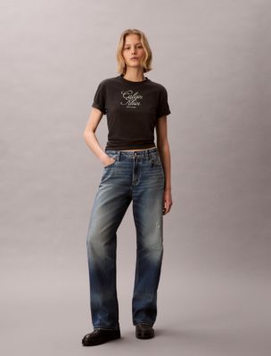 Script Logo Graphic Classic T-Shirt, Pirate Black