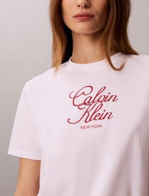 Женские футболки Calvin Klein Script Logo Graphic Classic T-Shirt — фото 3