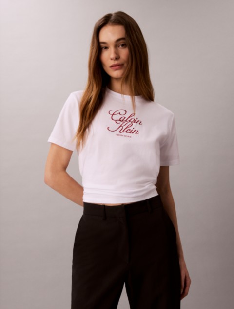 Женские футболки Calvin Klein Script Logo Graphic Classic T-Shirt