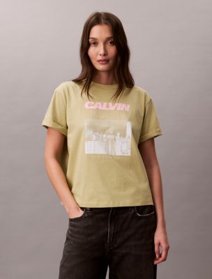 City Logo Graphic Boxy T-Shirt, Seacrest Green