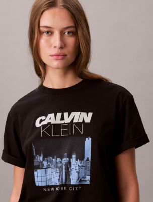 City Logo Graphic Boxy T-Shirt, Black