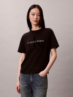 Velvet Monologo Boxy T-Shirt, Black