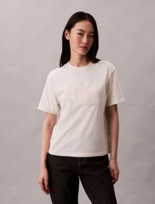 Velvet Monologo Boxy T-Shirt, Tofu