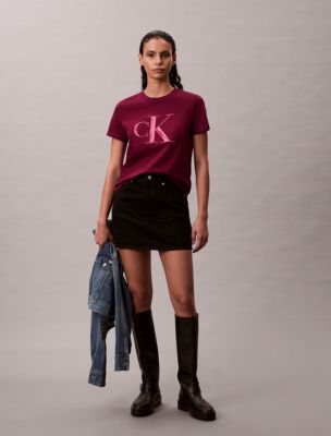 Sequin Monogram Classic T-Shirt, Berry Glaze 