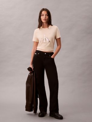 Sequin Monogram Classic T-Shirt, Tuscan Beige 