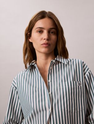 calvin klein striped dress shirt Mens Calvin Klein Natural Stripe Shirt XS