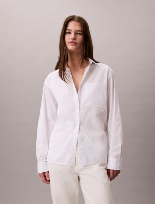 Tencel Roll Tab Button-Down Shirt, Brilliant White