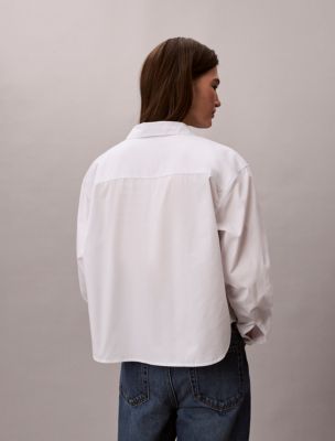 Женские рубашки Calvin Klein Cotton Poplin Boxy Button-Down Shirt — фото 4