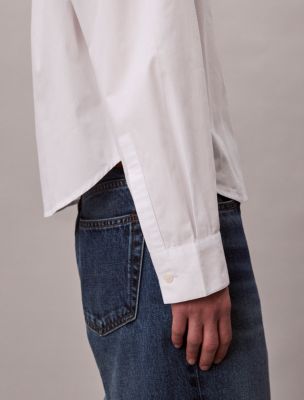 Женские рубашки Calvin Klein Cotton Poplin Boxy Button-Down Shirt — фото 5