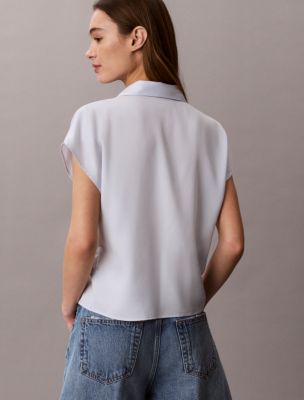Женские рубашки Calvin Klein Lyocell Button-Down Shirt — фото 5