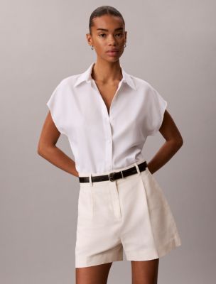 Tencel Button-Down Shirt, Brilliant White