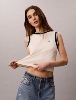 Monogram Cropped Muscle Tank, Tofu