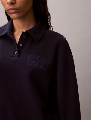 Женские худи Calvin Klein Relaxed CK Polo Sweatshirt — фото 2