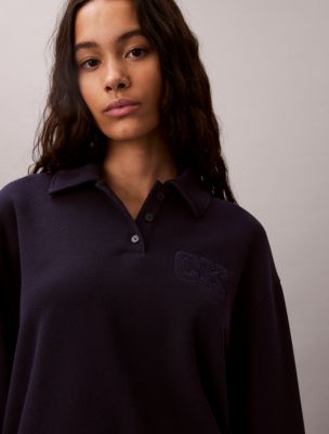 Женские худи Calvin Klein Relaxed CK Polo Sweatshirt — фото 4