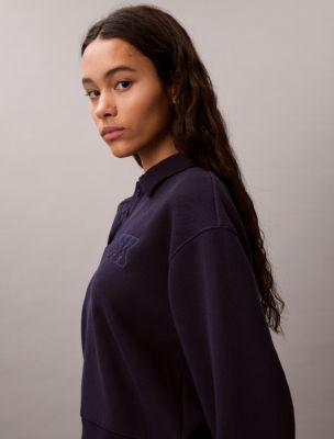 Женские худи Calvin Klein Relaxed CK Polo Sweatshirt — фото 5