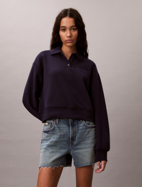 Женские худи Calvin Klein Relaxed CK Polo Sweatshirt