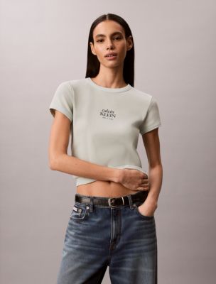 Logo Graphic Rib Slim T-Shirt, Pale Meadow