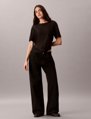 Женские футболки Calvin Klein Relaxed Emblem Logo Mesh Crewneck Tee — фото 3