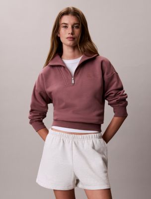 Calvin Klein Jeans Est.1978 Calvin Klein Women's Monogram Fleece Quarter Zip Sweatshirt In Multi