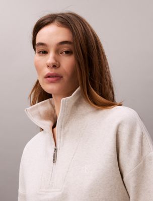 Monogram Fleece Quarter Zip Sweatshirt | Calvin Klein