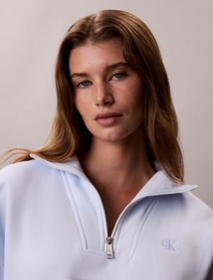 Женские худи Calvin Klein Monogram Fleece Quarter Zip Sweatshirt — фото 2